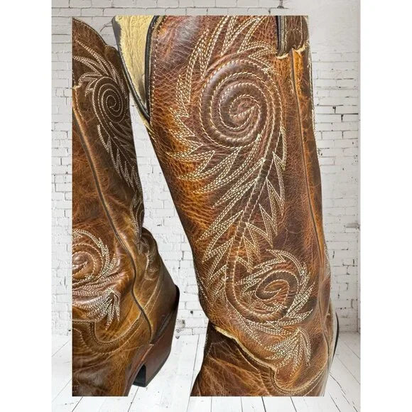 Justin L4332 Women's size 7 B Western Cowgirl Damiana Leather Snipped Toe Boots - Picture 3 of 16